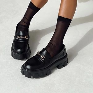 COPY - Princess Polly PENNY LANE LOAFER BLACK Platform Size 7